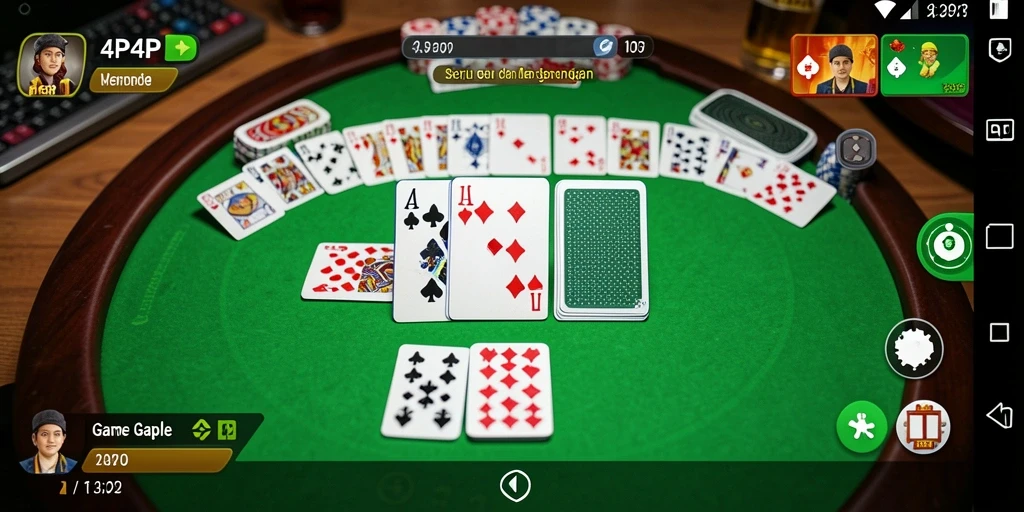 Tampilan menarik gameplay Gaple di 4P4P.