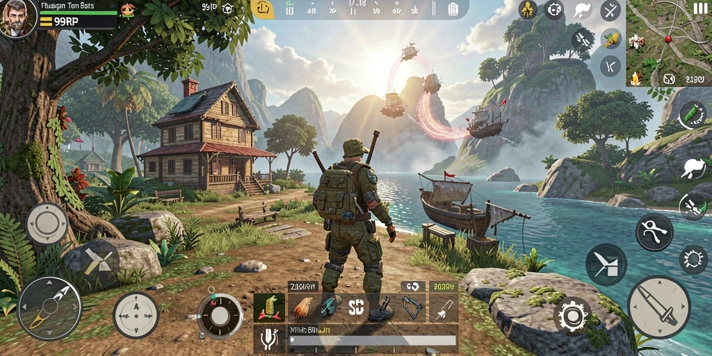 Screenshot gameplay 99RP menampilkan dunia terbuka yang luas dan indah.