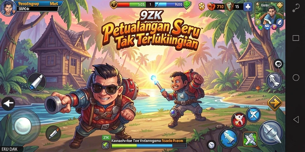 Screenshot gameplay <strong>9ZK</strong> menampilkan aksi petualangan yang menarik dan menegangkan.