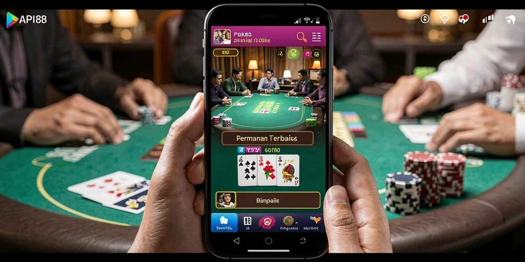 Tampilan gameplay menegangkan dari permainan Poker API88 yang seru.