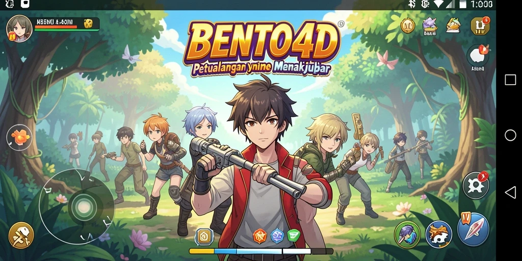 Tampilan gameplay BENTO4D yang penuh aksi dan warna.