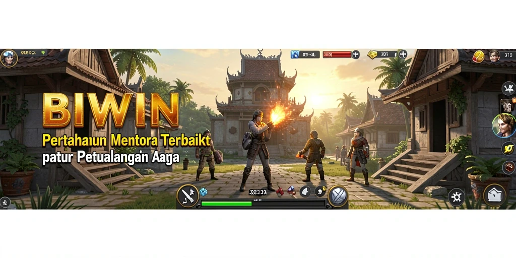 Screenshot gameplay BIWIN dengan menara yang menakjubkan dan aksi musuh.