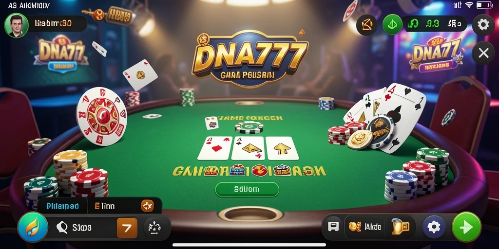 Tampilan permainan poker yang seru dan kompetitif di DNA777.