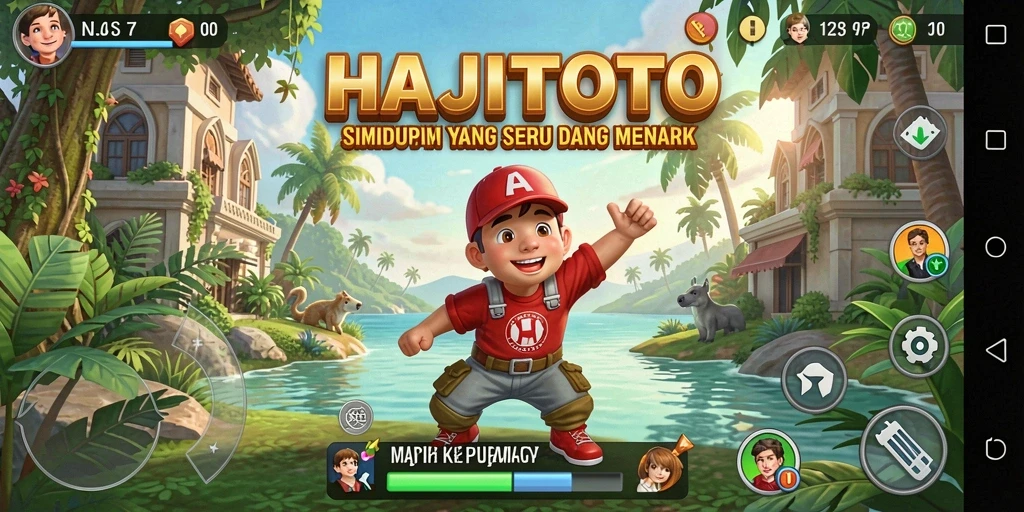 Screenshot gameplay <strong>HAJITOTO</strong> menunjukkan berbagai aktivitas seru yang bisa dilakukan.