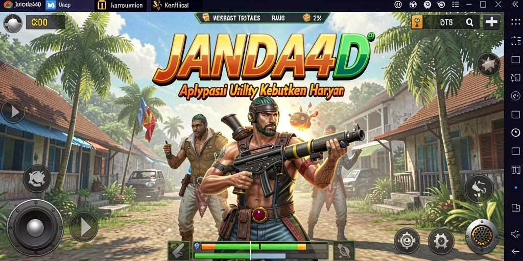 Tampilan antarmuka utama aplikasi JANDA4D yang menarik dan mudah digunakan.