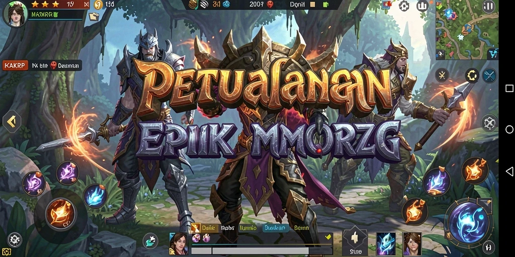 Tampilan gameplay KAKRP yang menampilkan pertarungan seru di dunia MMORPG.