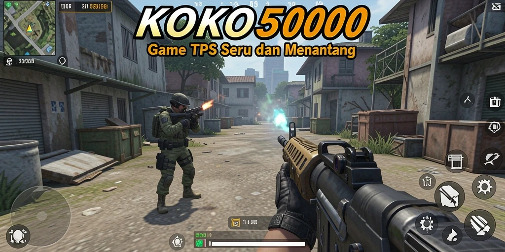 Tangkapan layar gameplay KOKO5000 menampilkan aksi tempur intens.