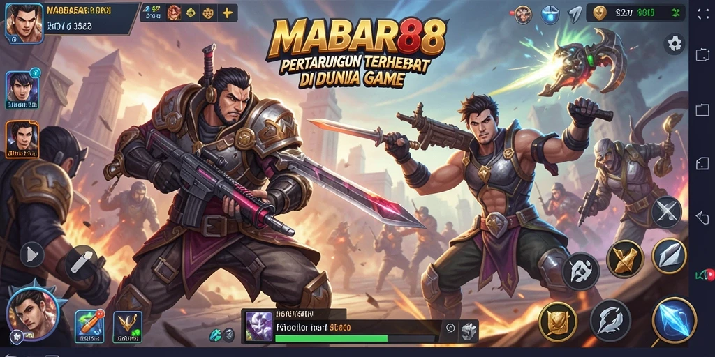 Tampilan gameplay seru dengan karakter bertarung di MABAR88.