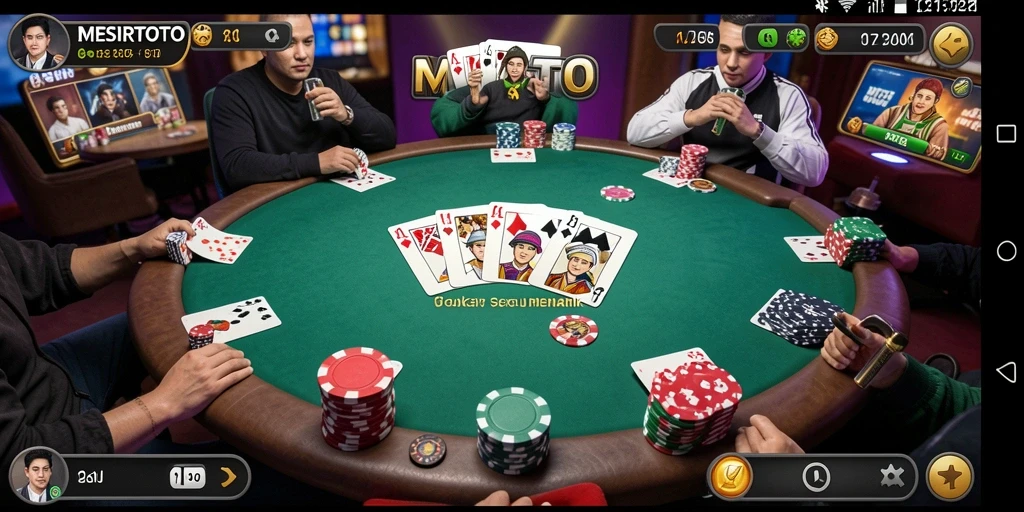 Screenshot gameplay Poker di MESIRTOTO yang seru.