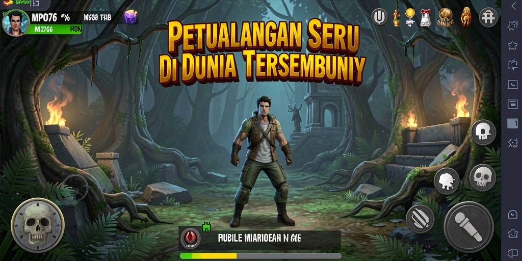 Tampilan gameplay MPO76 menampilkan aksi eksplorasi menakjubkan dalam dunia yang luas.
