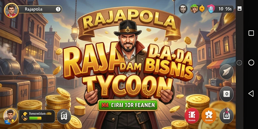 Screenshot <strong>RAJAPOLA</strong> menampilkan gameplay seru saat membangun kerajaan bisnis.
