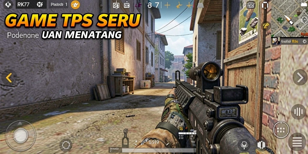 Screenshot menampilkan momen aksi seru dalam permainan TPS RK77.