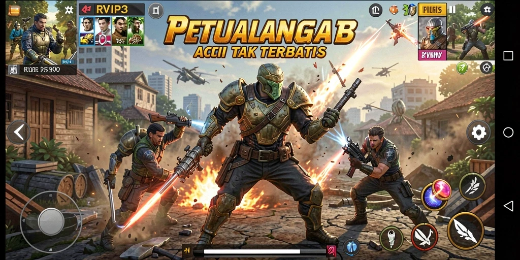 Tangkapan layar gameplay RVIP3 menunjukkan aksi seru dan grafik menawan.