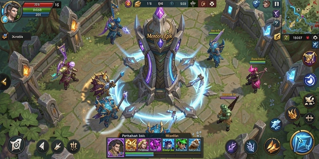 Tampilan gameplay T6 yang menegangkan dan penuh strategi Tower Defense.
