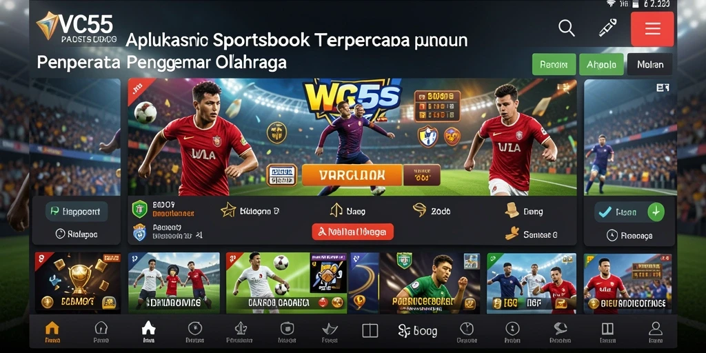 Tampilan gameplay taruhan olahraga yang menarik di VC55.