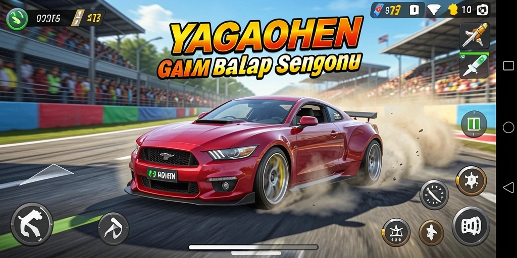 Tampilan gameplay seru dari YAGAOHEN dengan balapan mendebarkan.