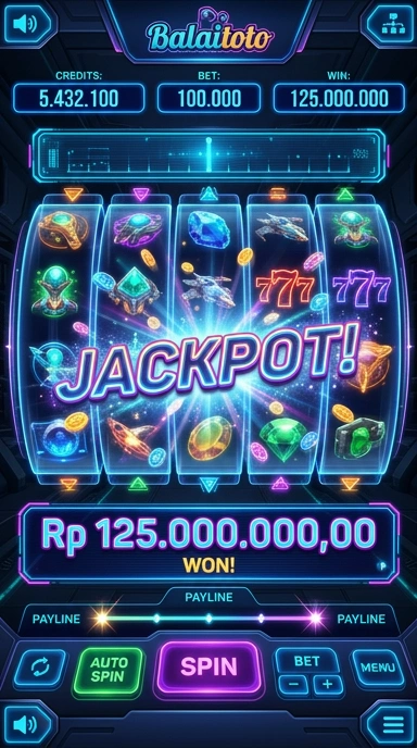 Halaman utama aplikasi balaitoto yang penuh warna.